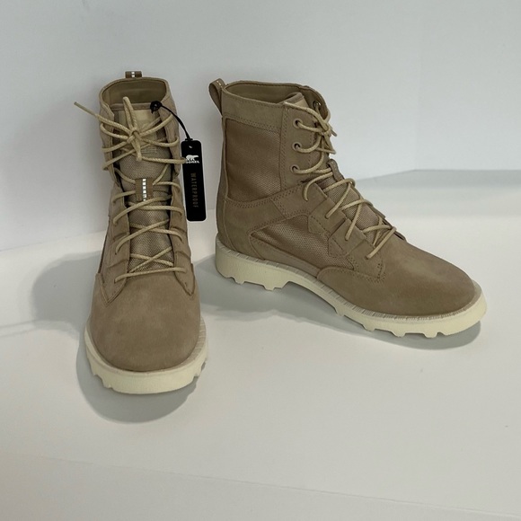 Sorel Hi-Line Lace Up Boot Sz 7.5 Caribou OTM Waterproof Snow Beige Ankle Boot - Picture 3 of 14